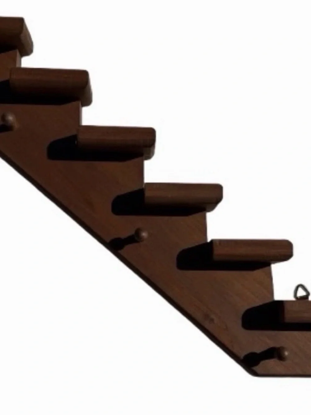 Vintage MCM Wooden Staircase Wall Shelf Knick Knack Curio Display Pegs 17
